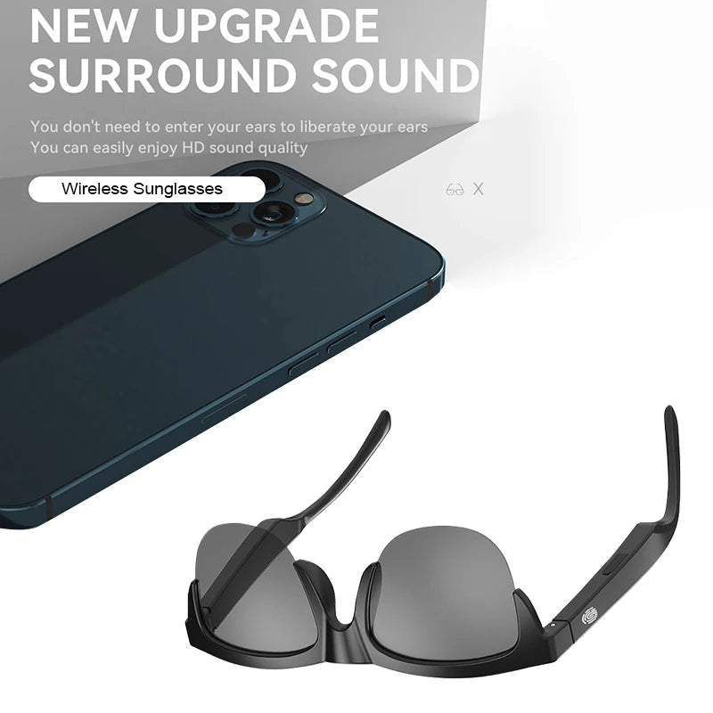 Basic Smart Glasses Built-in Microphone Speakers Touch & Voice Assistant